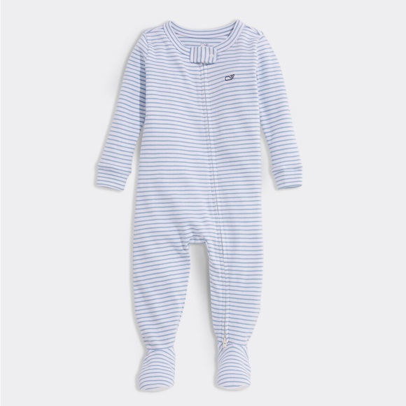 Vineyard Vines Baby Footie Dockside Blue Sleeper - Picture 1 of 9